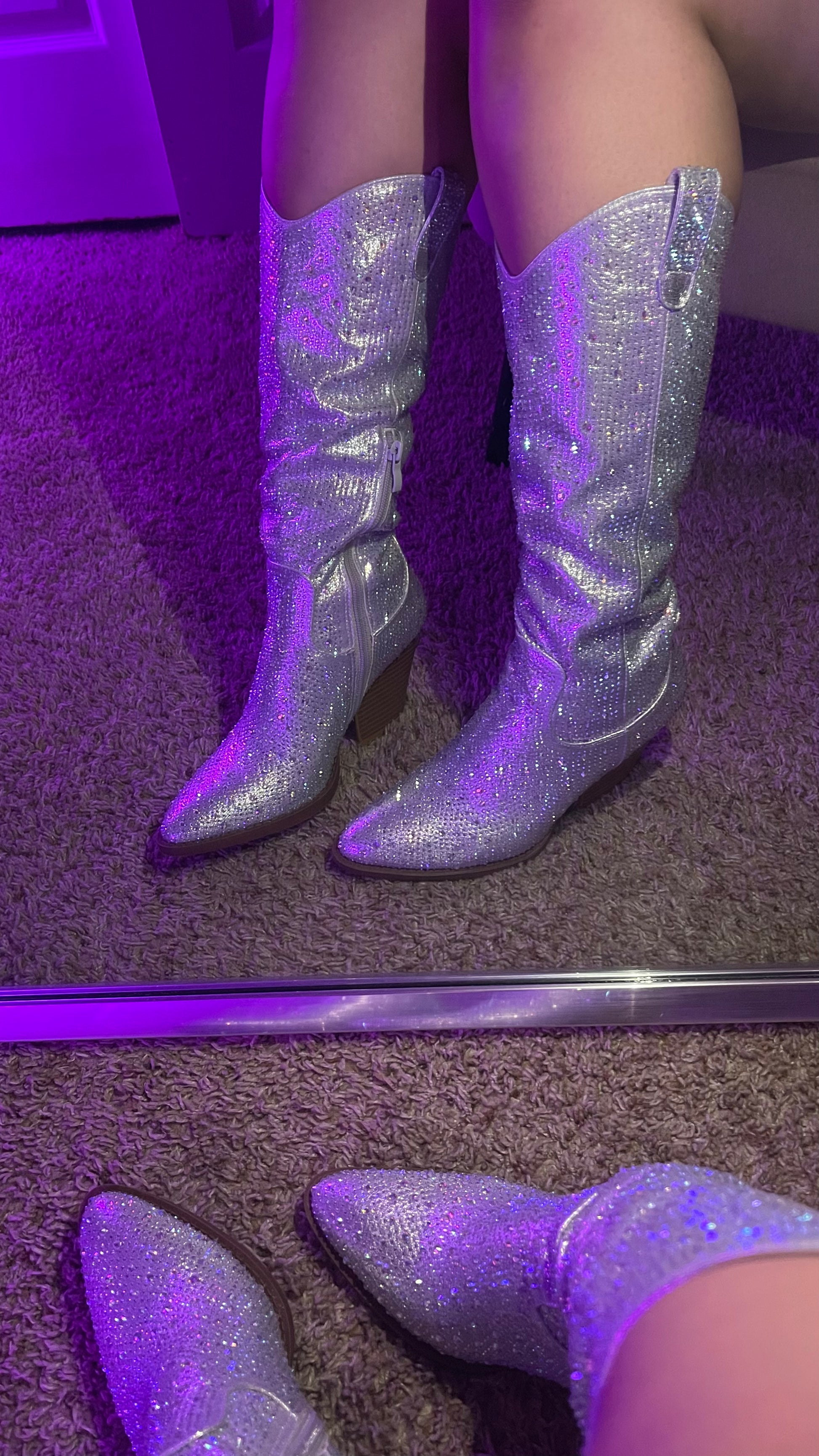 Publicity stunt thigh high boots clearance