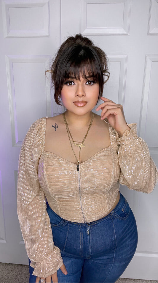 Estrella Sequin Cropped Top