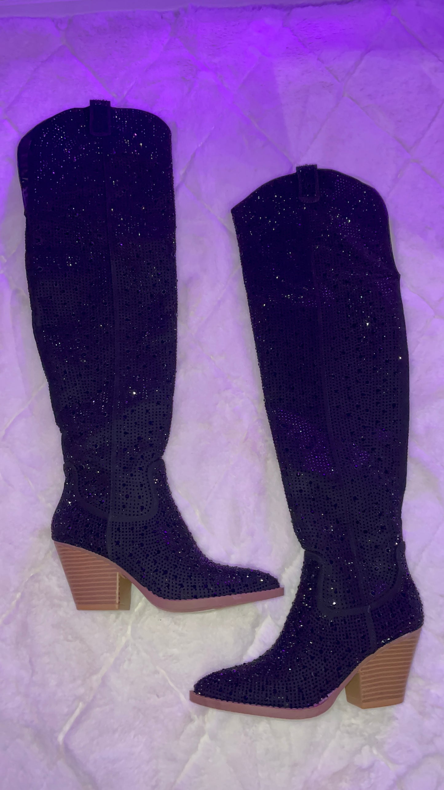 Anahi Over Knee Rhinestone Boots